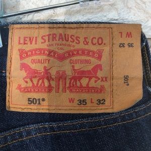 Men’s 501 Levi’s 35 waist 32 long